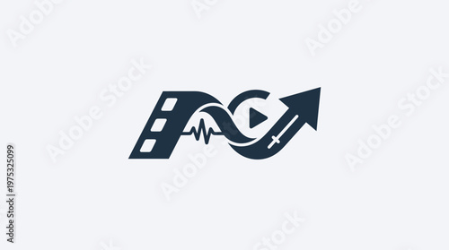 Abstract Video Production and Growth Logo