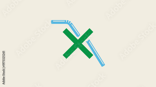 Stop Plastic Straws Concept.