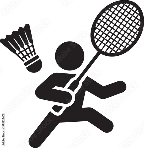 Cartoon tennis player with racket vector illustration