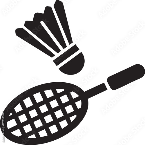 badminton racket with shuttlecock and ball on white background