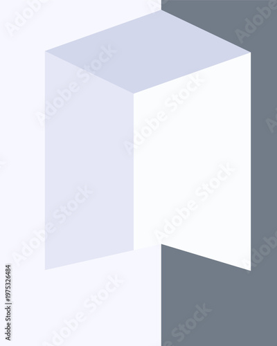 Abstract geometric composition with 3d isometric shapes