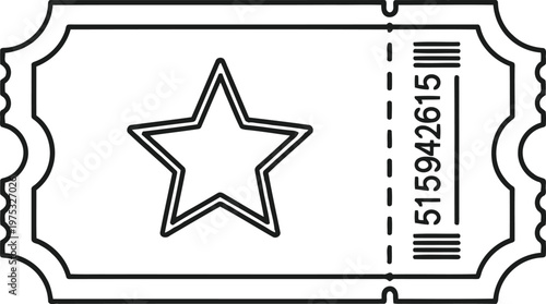 star shaped ticket stub with barcode