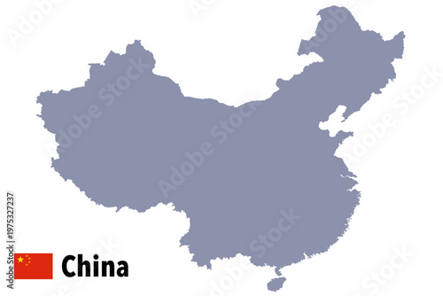 Republic of China map silhouette