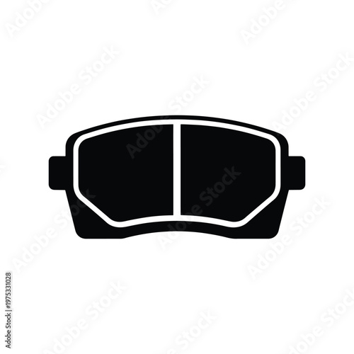 Brake Pad Silhouette Minimal Flat Vector Icon