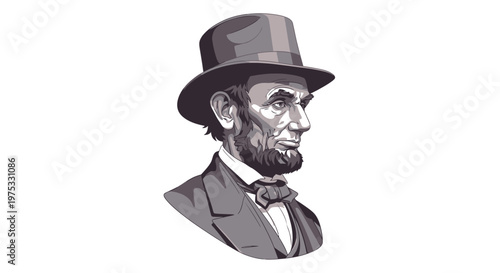 Portrait of Abraham Lincoln American President.