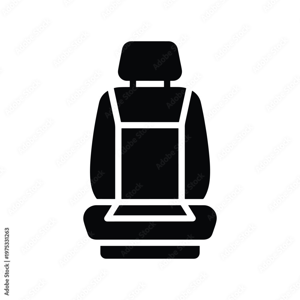Fototapeta premium Car Seat Silhouette Minimal Flat Vector Icon