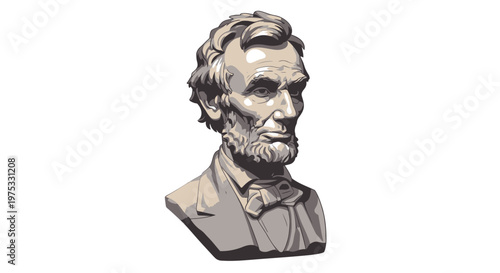 Lincoln Bust Statue of Famous President.