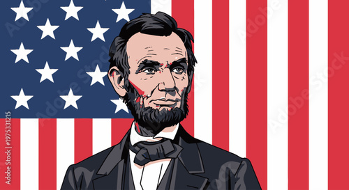 Abraham Lincoln American President Portrait.