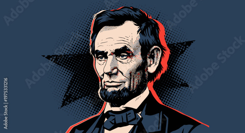 Portrait of Abraham Lincoln American President.