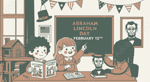 Children in a classroom learning history.