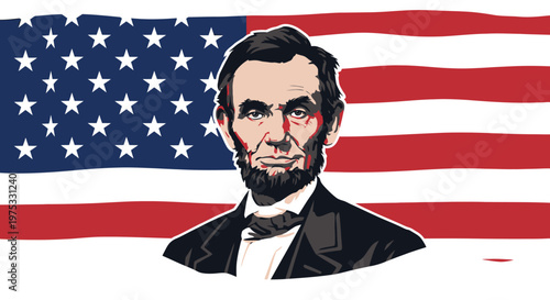 Abraham Lincoln American President Portrait.