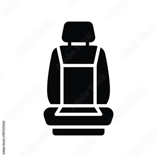 Car Seat Silhouette Minimal Flat Vector Icon