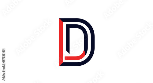 Abstract letter d design with modern typography for branding concepts