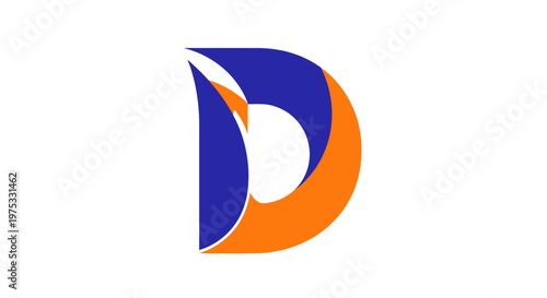 Abstract letter d logo design with modern shapes and vibrant colors