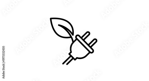 Eco friendly power plug with leaf.