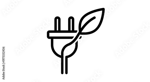 Eco friendly power plug with leaf.