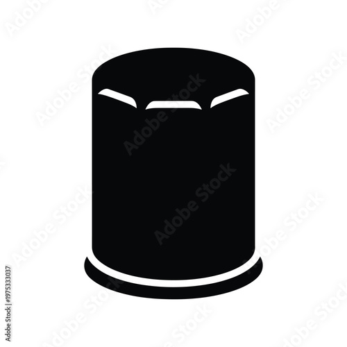 Oil Filter Silhouette Simple Flat Vector Icon