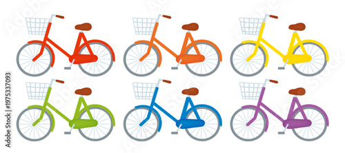 カラフルな自転車のイラスト/Colorful bicycle illustration