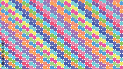 Vibrant Colorful Hexagonal Tiled Pattern Background
