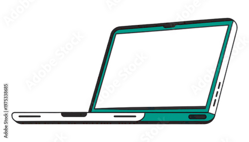 modern open laptop computer with blank screen