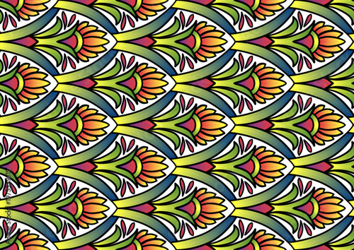 Detailed Floral Mandala Pattern in Vibrant Blue and Pink Decorative Style Boho Style Mandala Ornament with Floral Symmetry for Yoga and Meditation Artwork