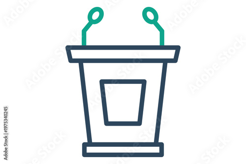 Podium icon. Icon related to briefings. Government elements vector illustration. Line icon style