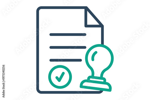 Permit icon. Icon related to legality. Government elements vector illustration. Line icon style