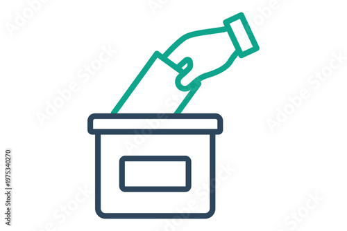 Ballot box icon. Icon related to democracy and elections. Government elements vector illustration. Line icon style