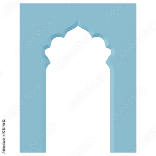 Free Download 3D Blue Glass Elegant Floral Crown Arch Doorway Frame Outline Border Shape - GFXLoad