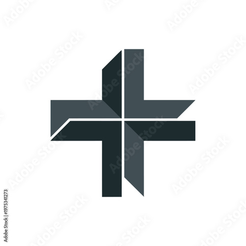 Abstract geometric design with intersecting shapes