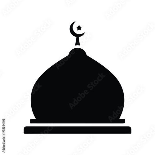 Mosque Dome Silhouette Minimal Vector Icon