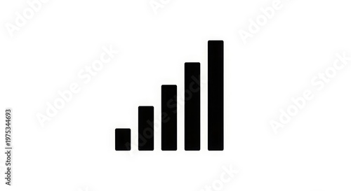 A black bar graph showing an upward trend on a white background Free Download A black bar graph showing an upward trend on a white background - GFXLoad
