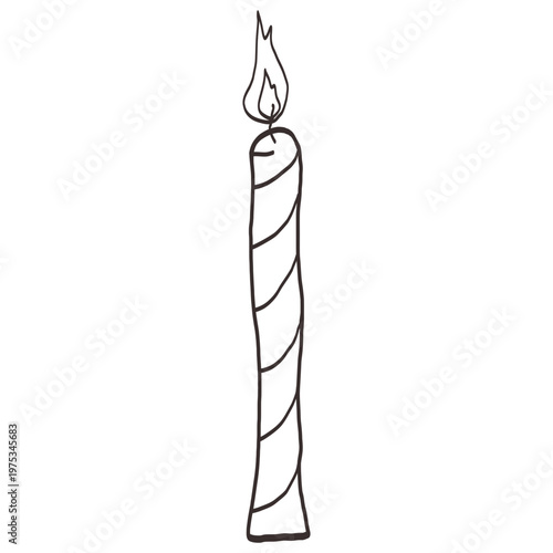 hand drawn candlelight doodle illustration outline 