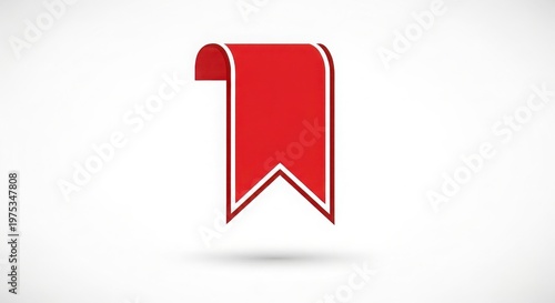 Free Download A red bookmark icon on a white background with a subtle shadow - GFXLoad
