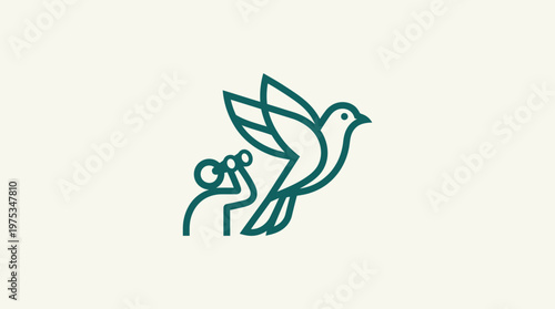 Minimalist Bird Watcher Logo Design