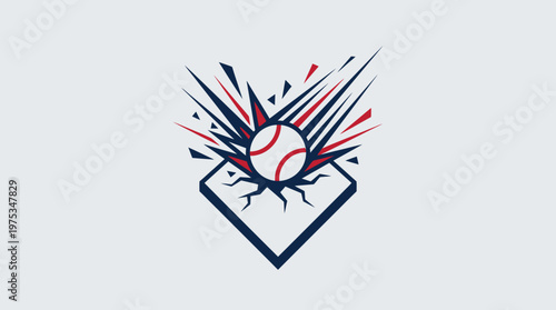 Baseball Logo with Explosion Burst