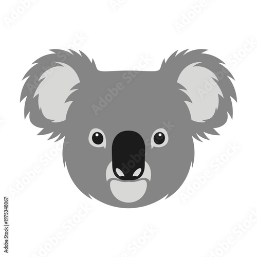 Cute cartoon koala face with expressive features