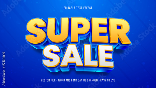 Obraz na płótnie Super big sale editable text effect, bold 3d style text effect