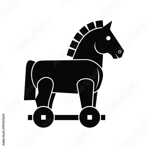 Trojan Horse Icon Logo Vector Illustration