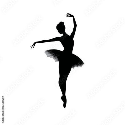 Elegant ballet dancer in graceful pose on stage