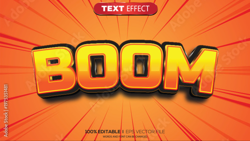 3d text effect boom theme