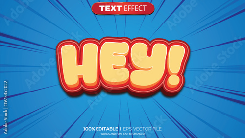 3d text effect hey theme