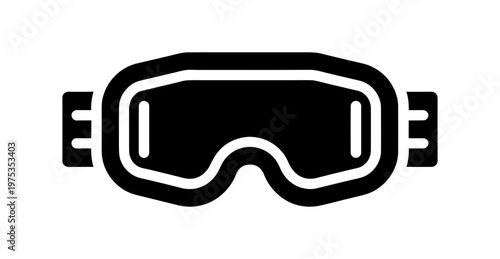 Vector of ski goggles with a strap