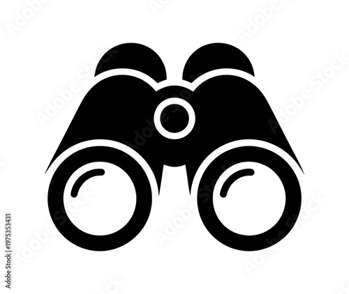 Vector of a pair of binoculars shown in a stylized design for observation