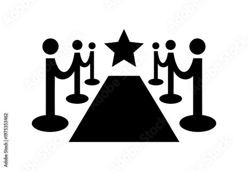 Vector of a red carpet event with stanchions and a star