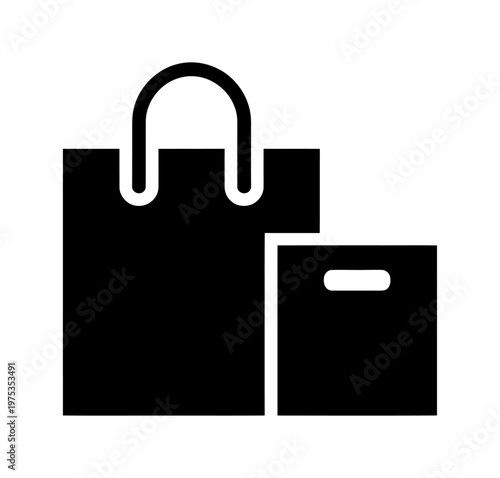 Vector of a shopping bag with a handle and a smaller box beside it