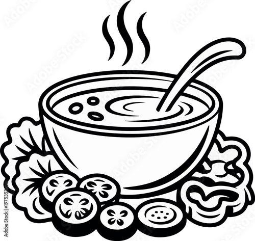 Adobe Illustrator Artwork  soup line art