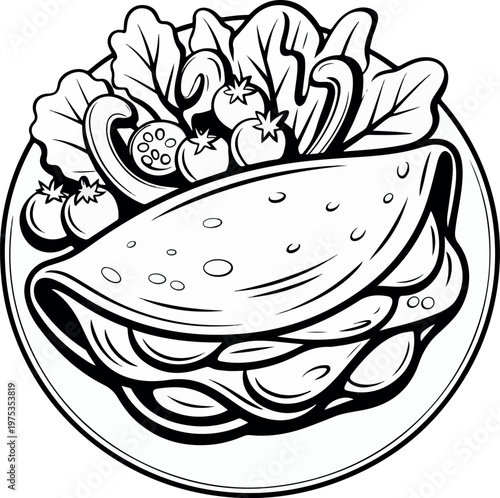 Adobe Illustrator Artwork omelet line art