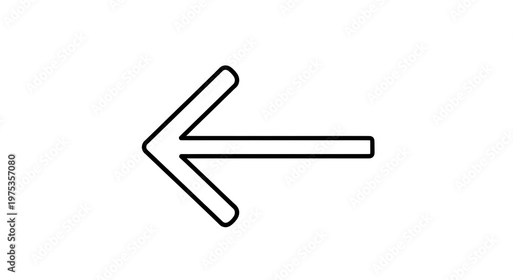 Fototapeta premium Left Arrow Icon - Directional Symbol for Navigation and User Interface Design.