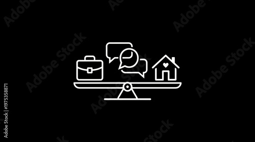 Work-Life Balance Concept on a See-Saw